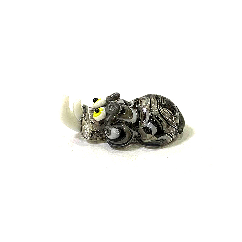 Miniature Glass Rhino Figurine - Bonsai Garden Japan review and price