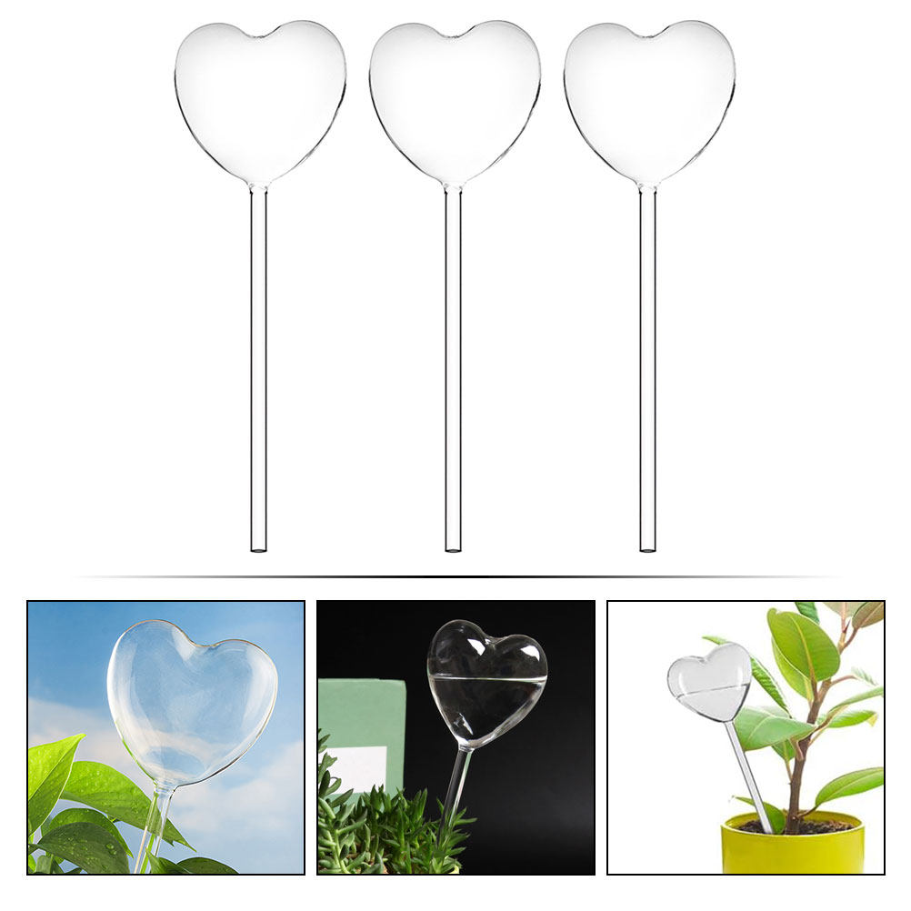 3Pcs Heart Shaped Glass Self W - Bonsai Garden Plants review and price