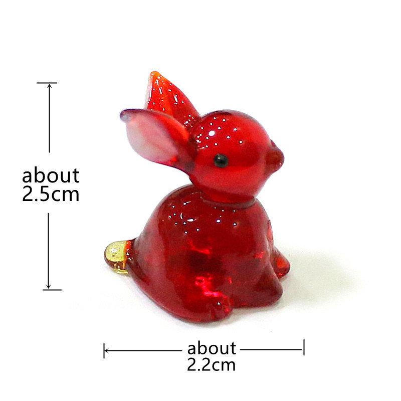 2pcs Mini Glass Bunny Figurine - Bonsai Garden Japan review and price