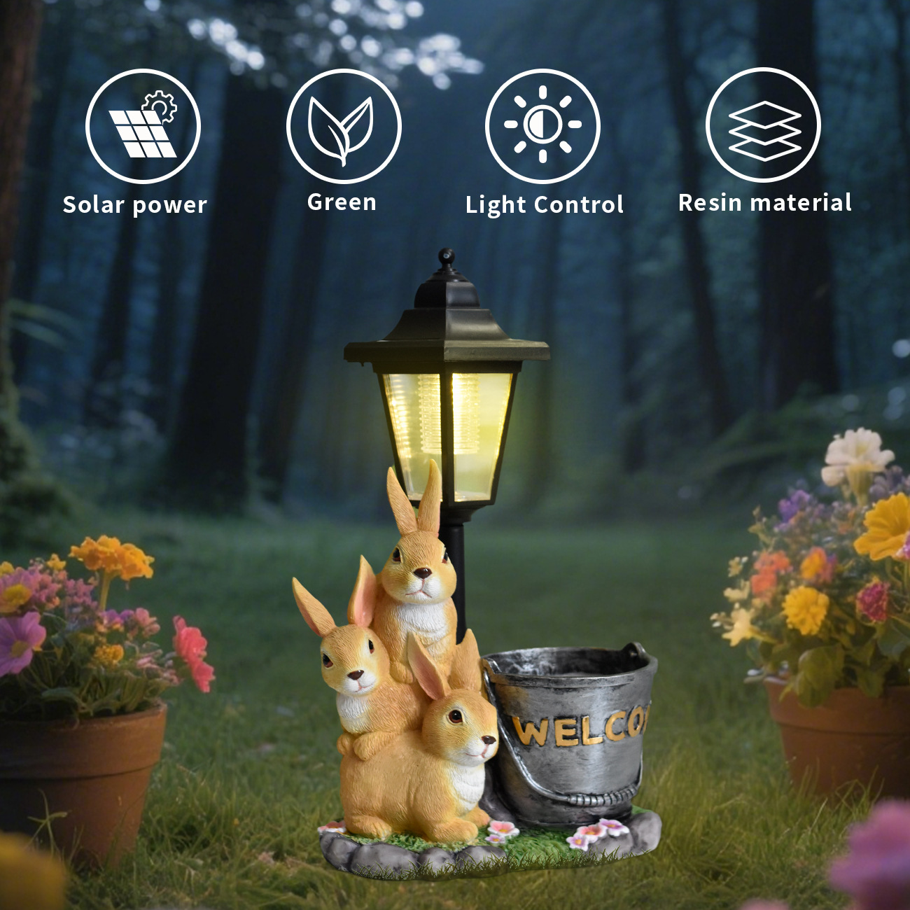 New rabbit solar garden light  - Bonsai Garden Ideas review and price
