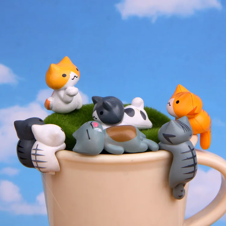 6Pcs/Set Cartoon Lucky pvc Cat - Bonsai Garden Japan review and price
